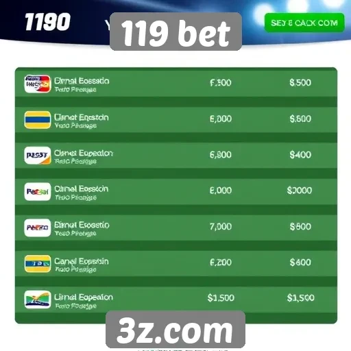 Opções de pagamento disponíveis na 119 bet